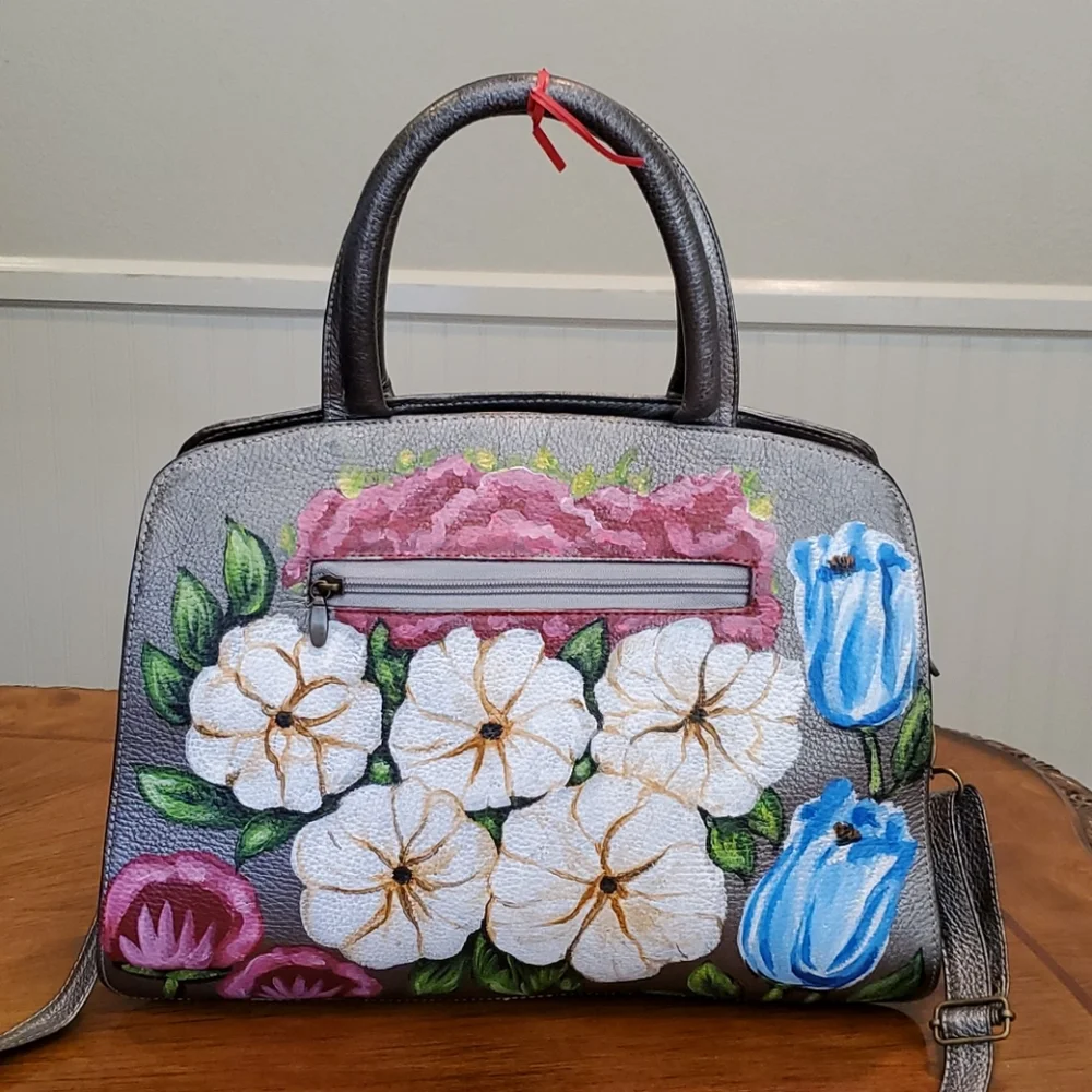 Fina Catrina hand painted leather bag